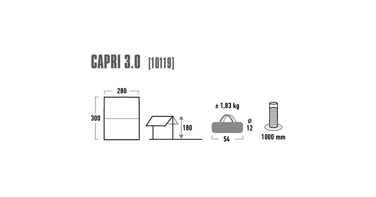 High PeakCapri 3.0 zonnezeil  (Aluminium/grijs)