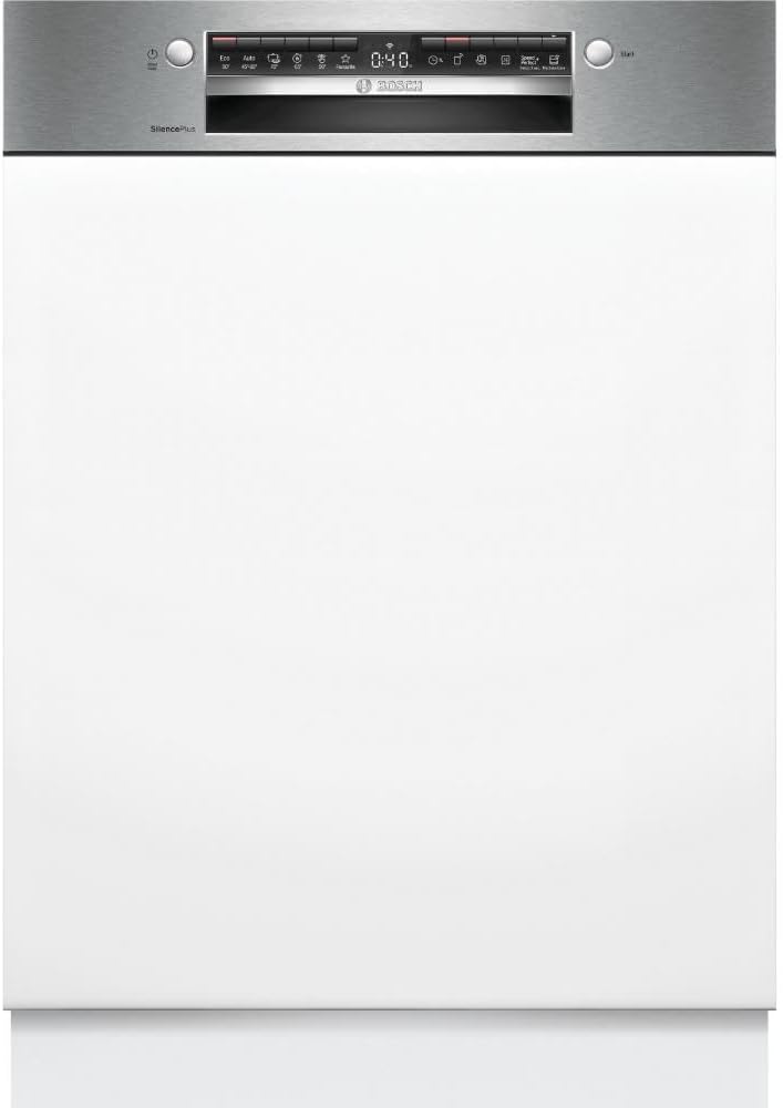 Bosch SMI4ECS24E Serie 4 Geschirrspüler Teilintegriert, 60 cm breit, Bestecksystem, Efficient Dry; Flex Körbe; VarioSchublade; 3-fach Rackmatik; Silence Plus