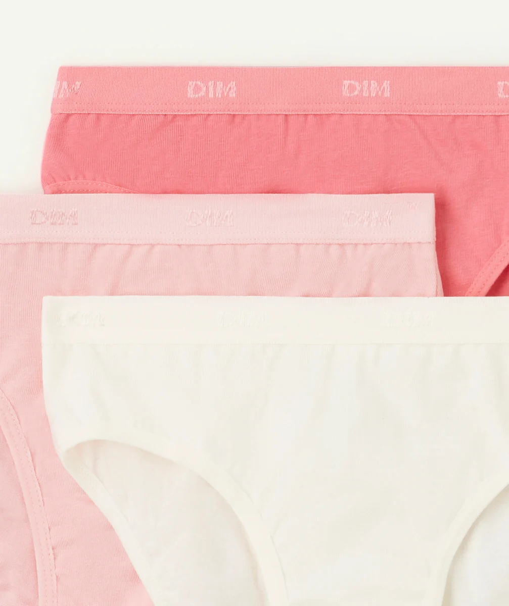 DIMLOT DE 3 CULOTTES LES POCKETS ROSES ET NACRE