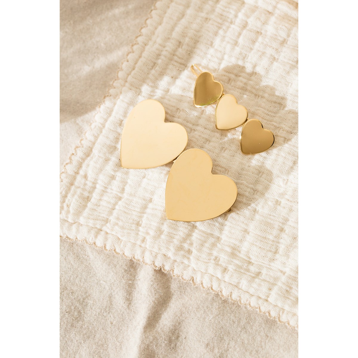 maxi barrette coeurs plaqué argent - APHRODITE