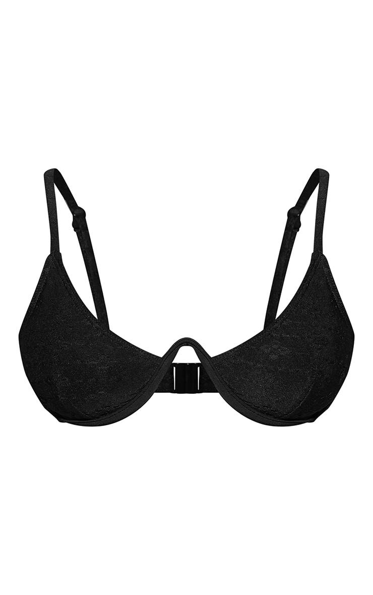Noir Haut De Bikini À Armatures En Broderie Anglaise