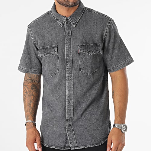 Chemise Jean Manches Courtes A5722 Gris