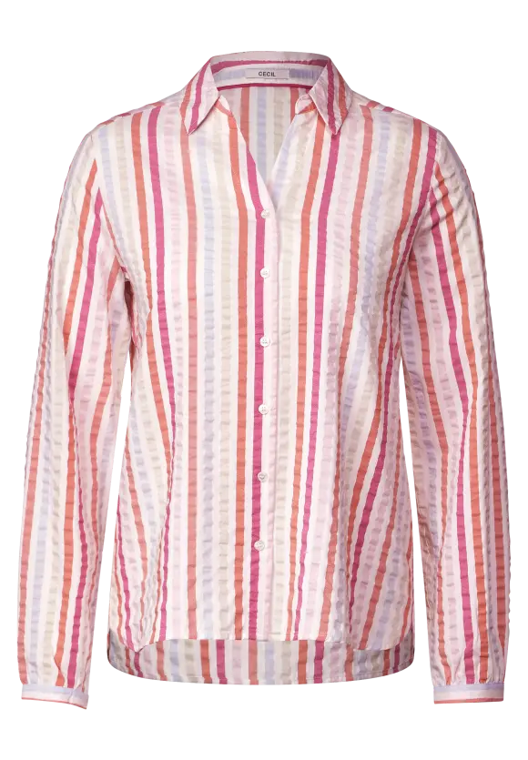 Seersucker Bluse - pink sorbet