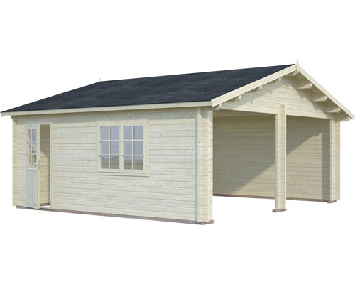 Palmako Roger dubbele garage, 28,4 m², zonder deur, 629 x 565 cm, natuurlijke afwerking