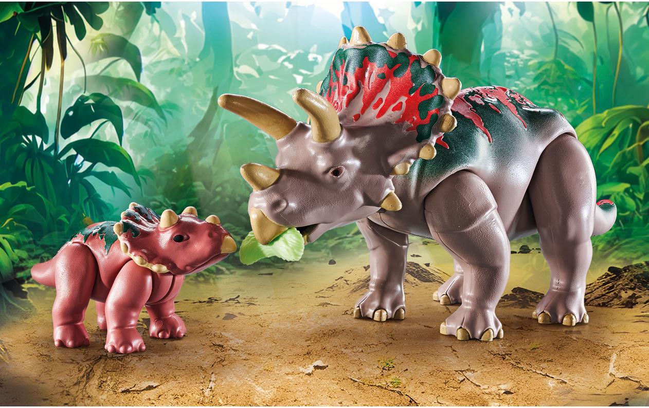 Dinos Triceratops mit Jungtier 71821Spielfiguren-Set