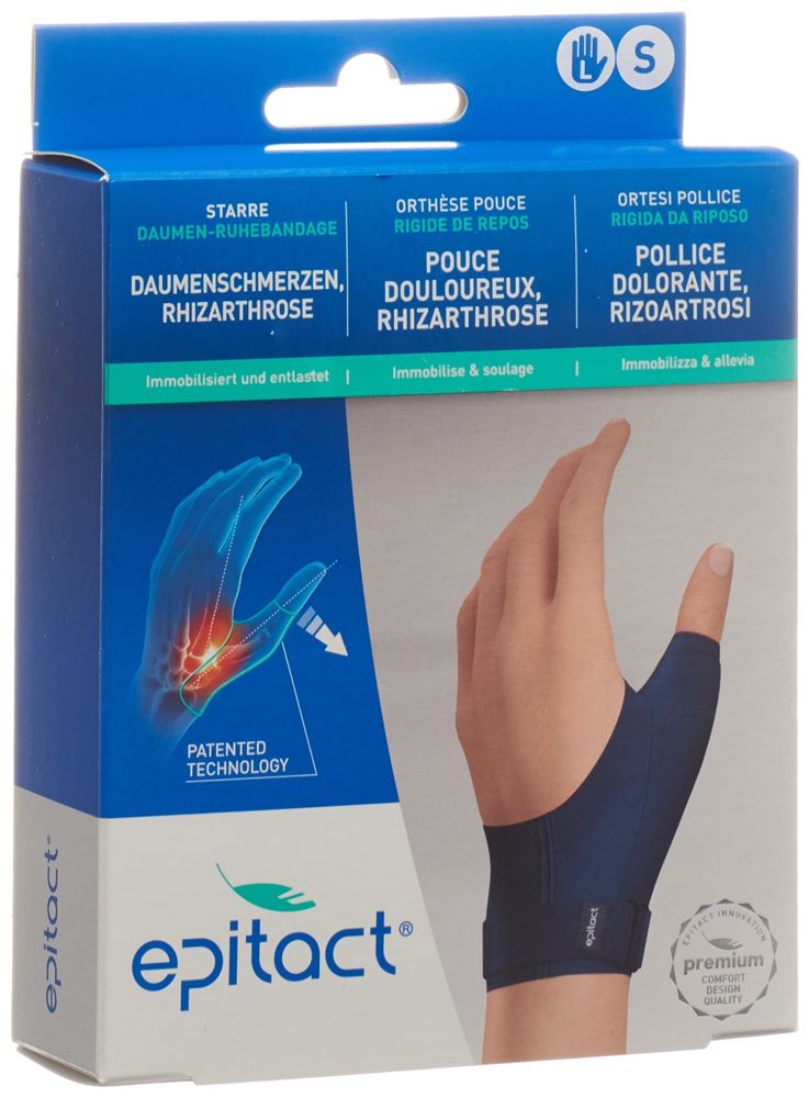 Epitact starre Daumen-Ruhebandage<br>1 Stück, S, links
