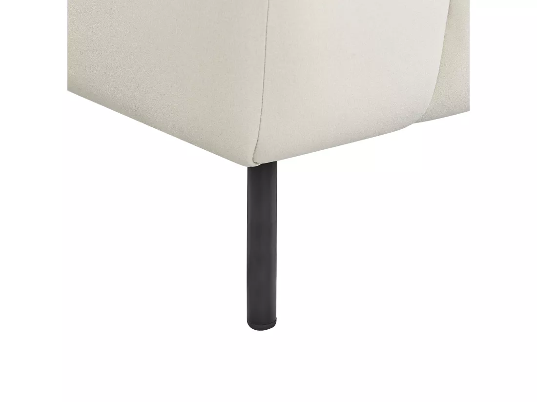 Chaise longue côté droit en similicuir vegan blanc cassé LANNILS