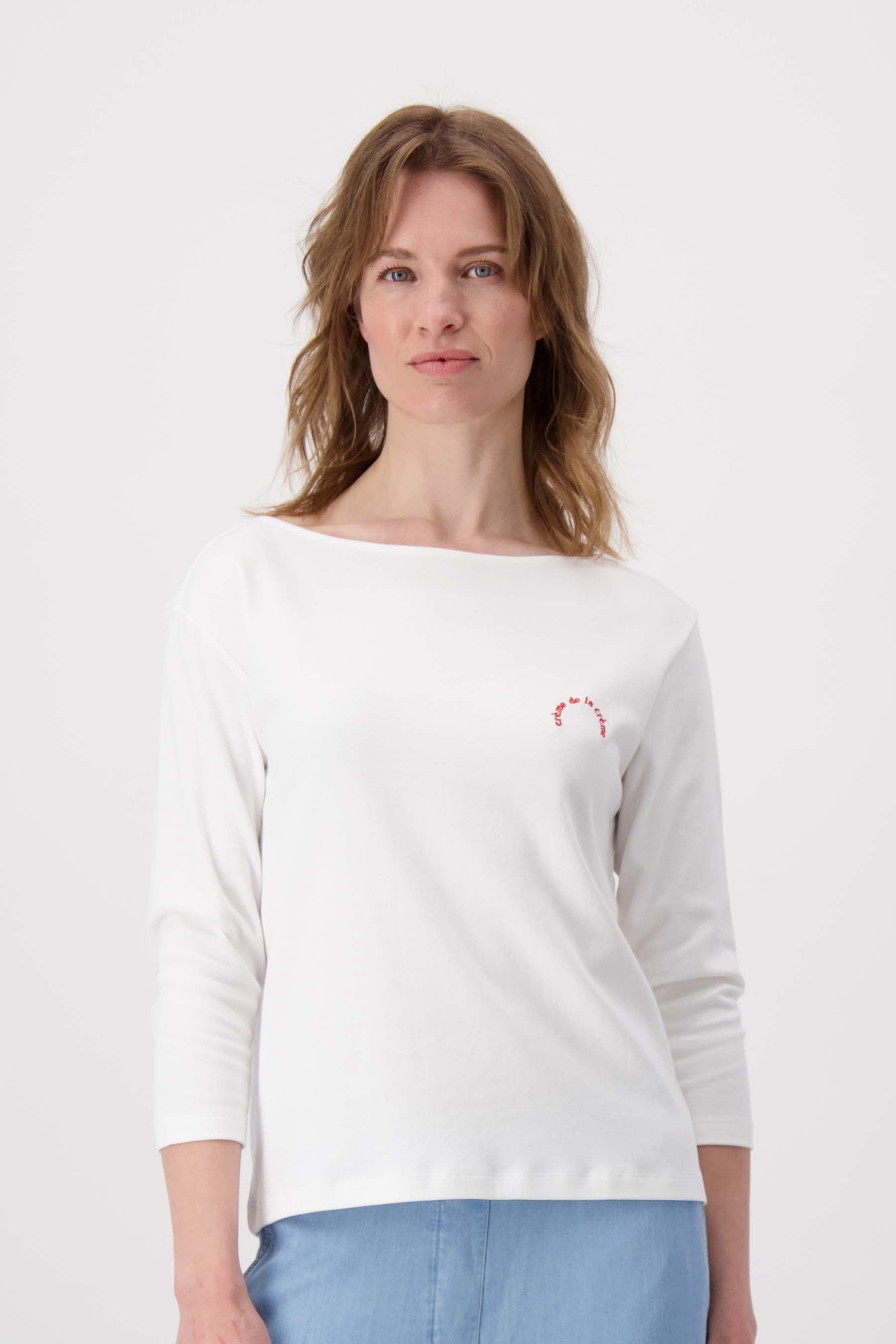 top boothals met 3/4 mouw