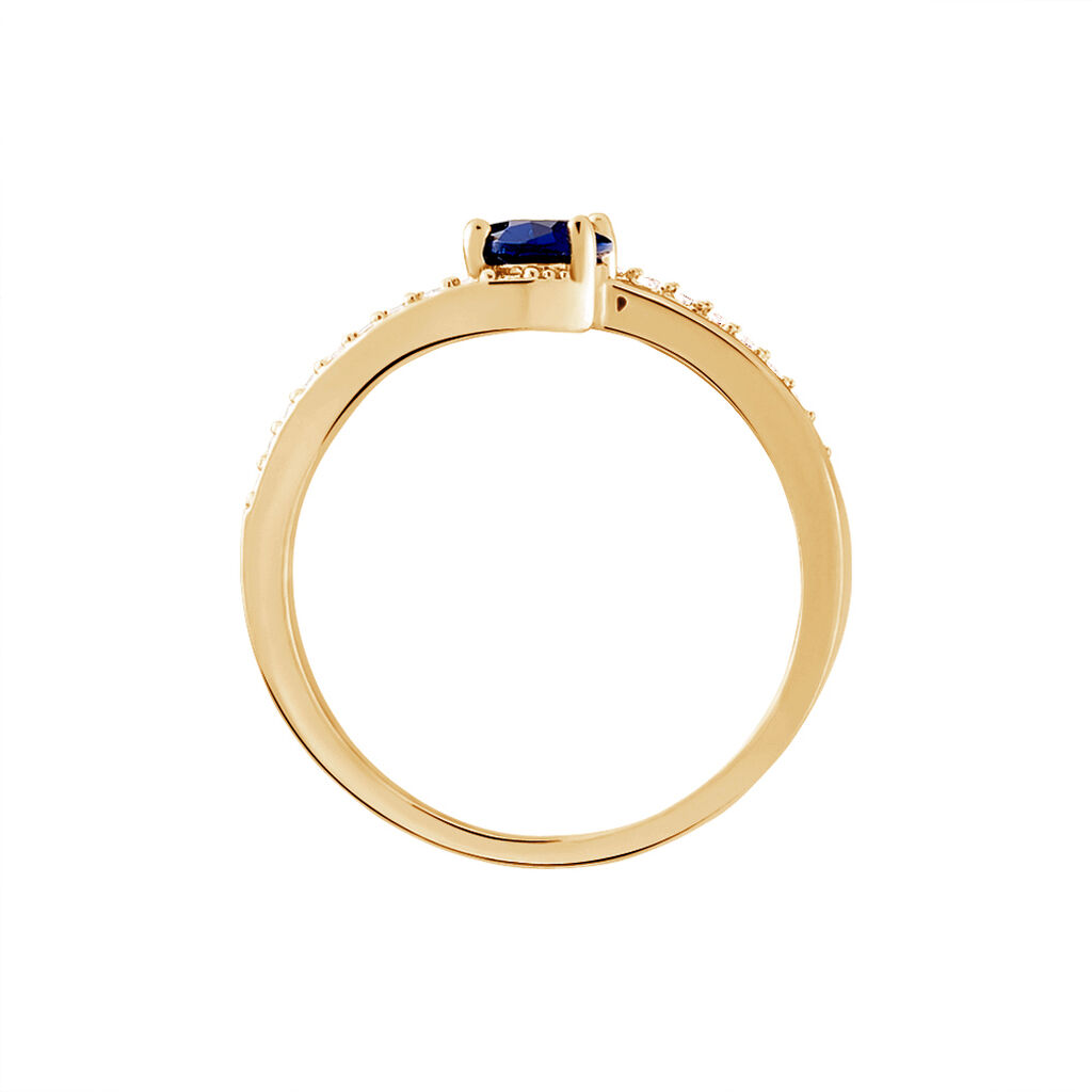 Bague Tyana Plaqué Or Jaune Pierre De Synthese Et Oxyde De Zirconium
