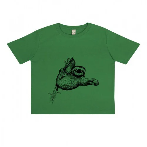 Camiseta preguiçosa para menino/menina, verde