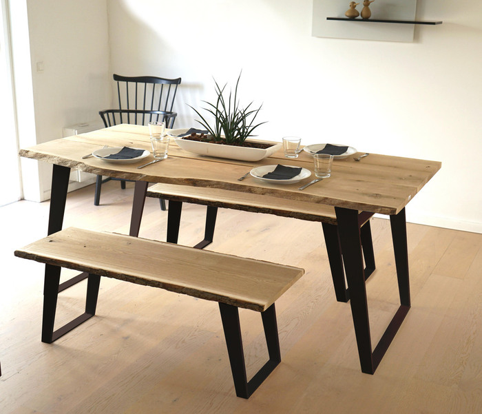 Bordben H74 x B75 cm matsort metal