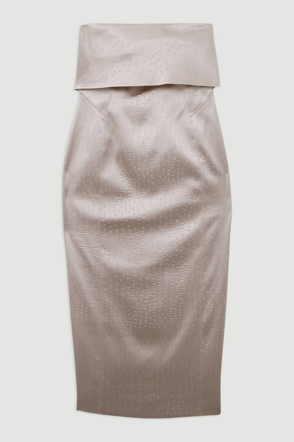 KarenMillen Petite robe maxi ajustée en satin structuré texturé italien avec bandeau