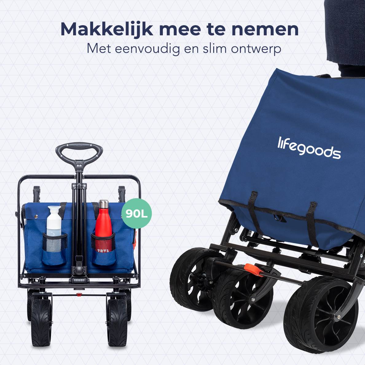 Lifegoods 90l bolderkar - blue