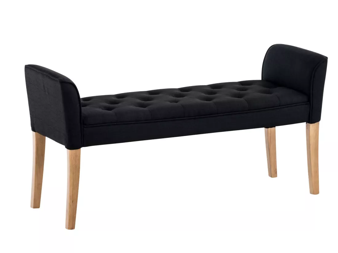 Banc banquette capitonné en bois marron 133 x 43 x 64 cm BAN10010