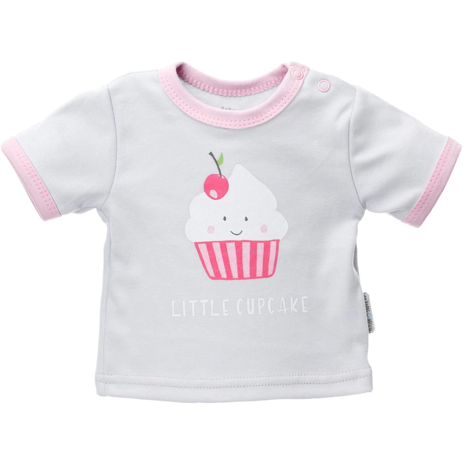 Baby Sweets Shirt Kurzarm Little Cupcake grau rosa lila