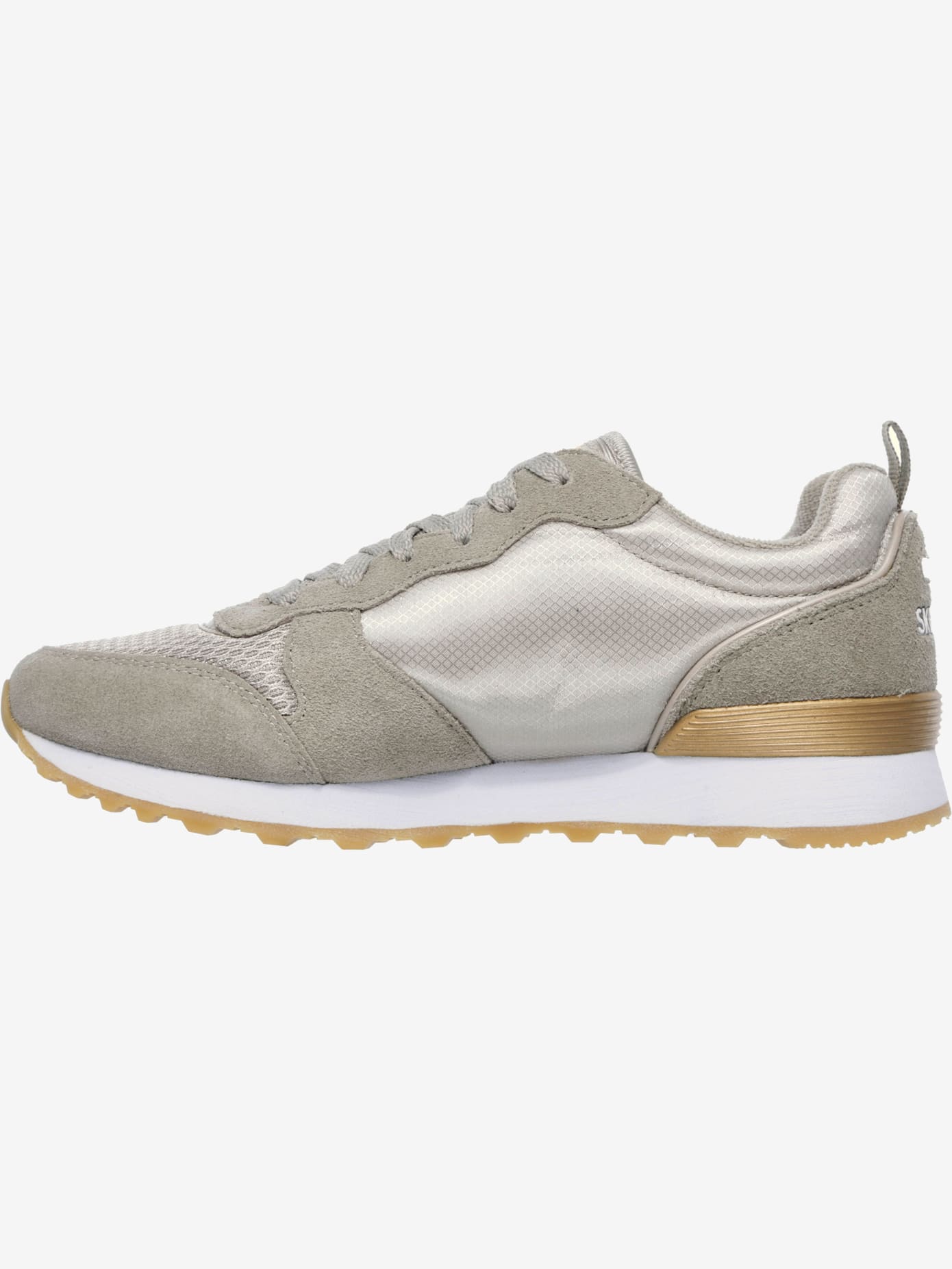 Baskets sneakers hybrides skechers en cuir velours doux, textile et synthétique