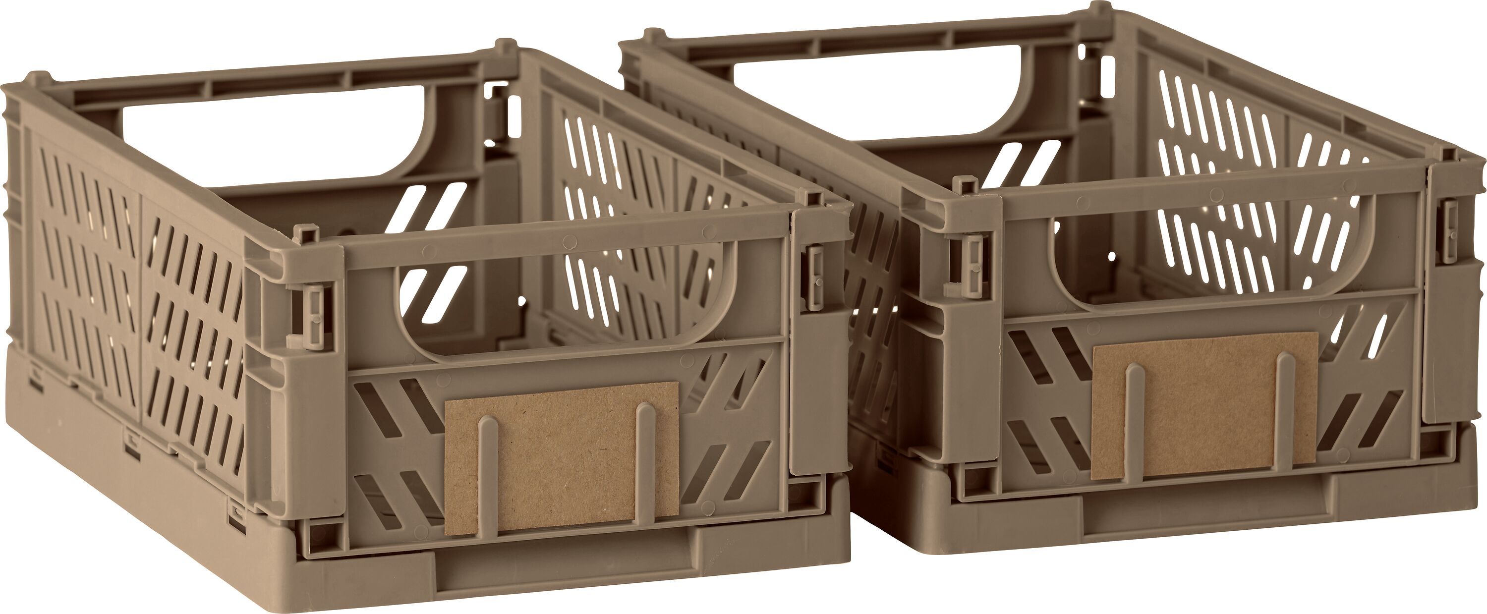 FELIX Klappbox walnuss 2er Pack 17x12.5 - Braun / B: 17.0 cm x T: 12.5 cm x H: 7.0 cm