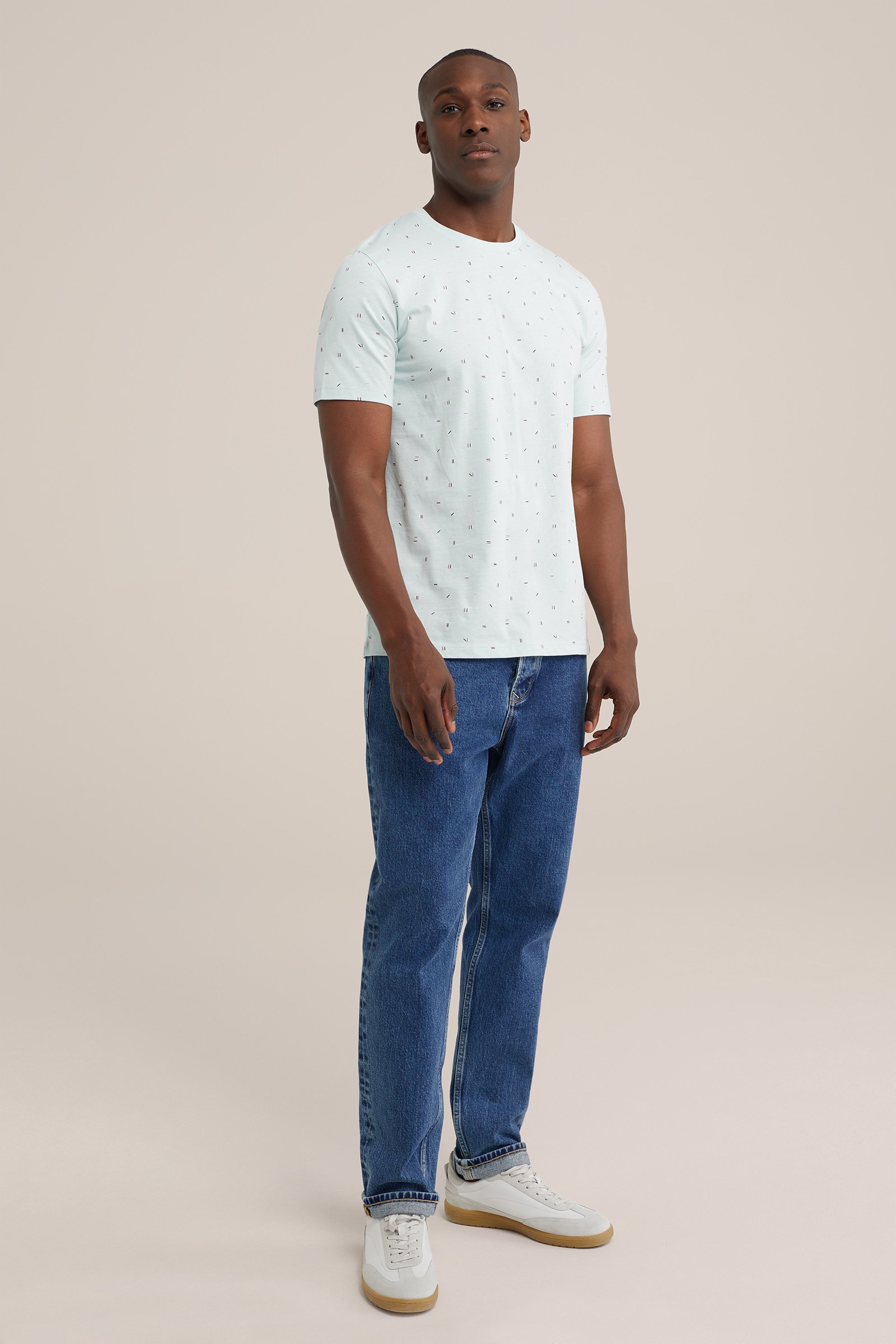 T-shirt met dessin WE Fashion Lichtblauw