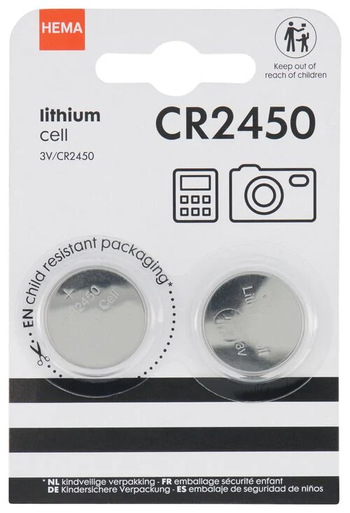 2 piles au lithium CR2450