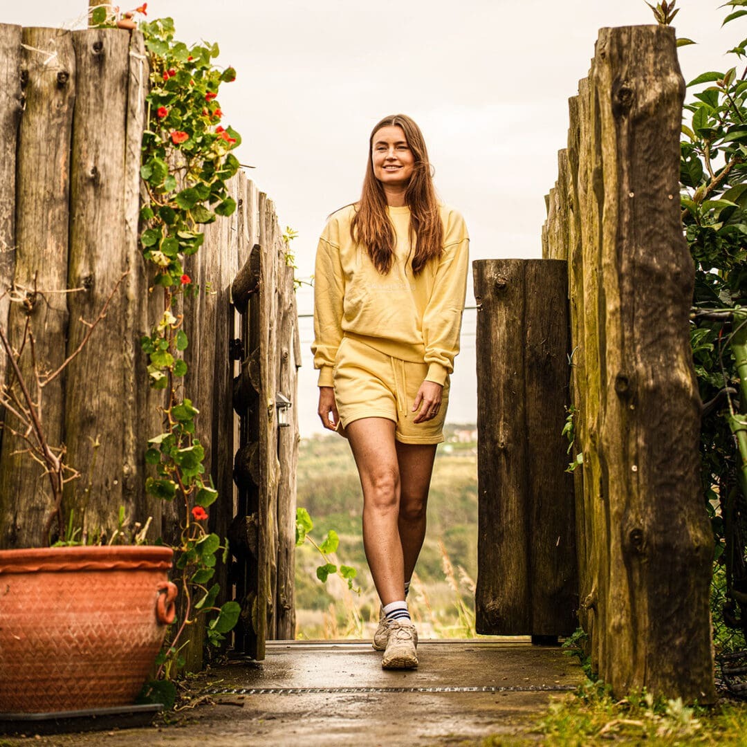 Organic Cotton Crew Neck Dame 65/Sunshine