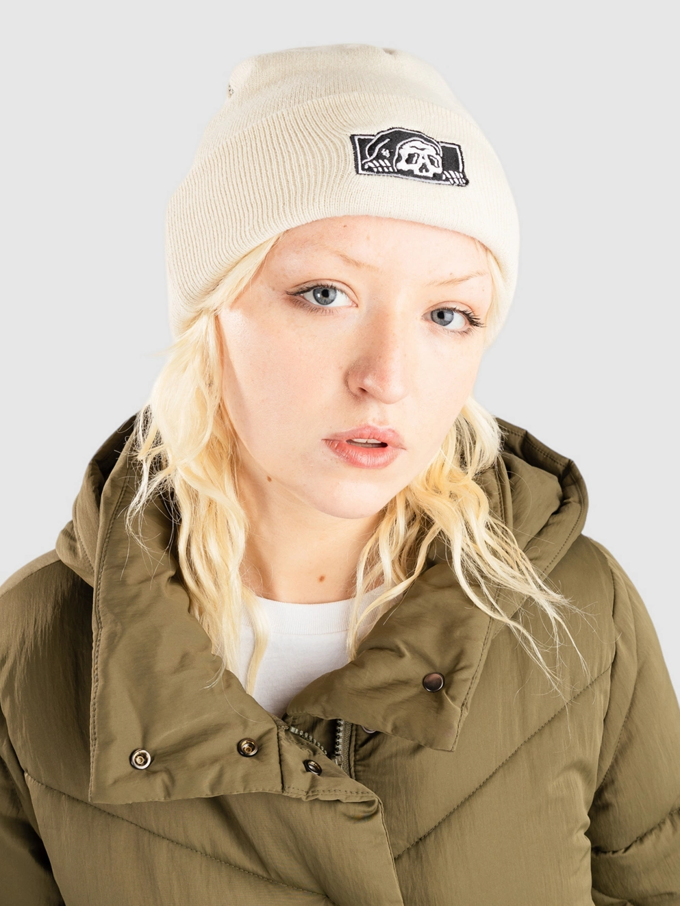Lurking Class Birch Box Contrast Stitch Beanie natural