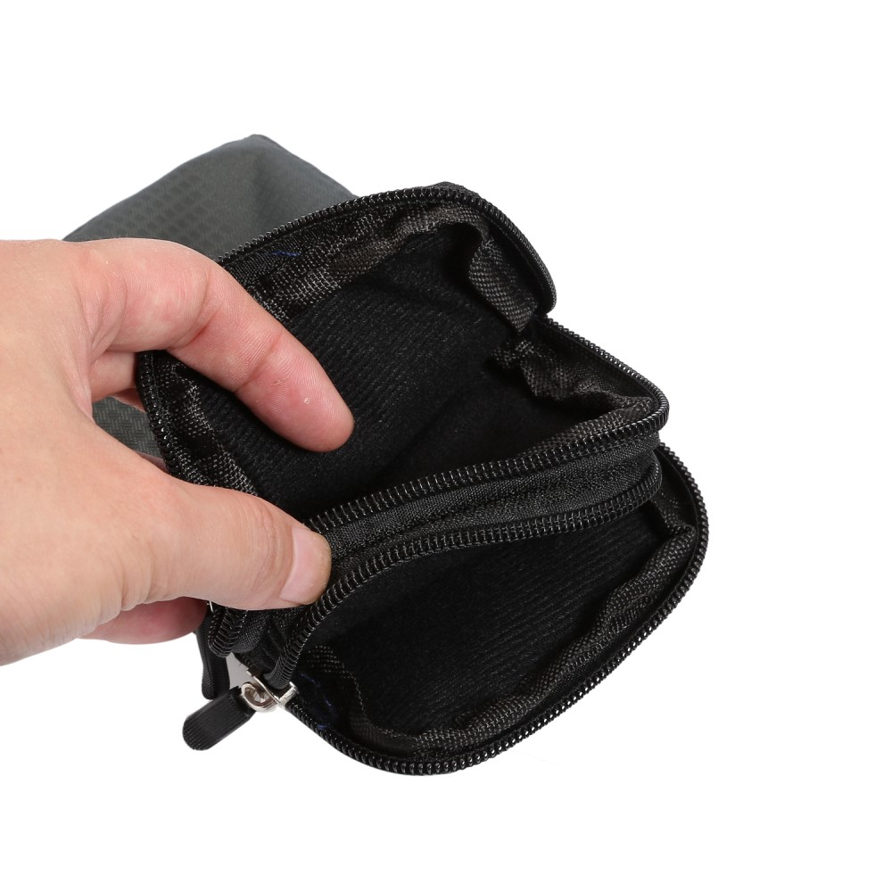 (180x100x35mm) Spritzwasserfeste Universal Nylon Tasche mit Gürtelclip und Karabinerhaken - Grau