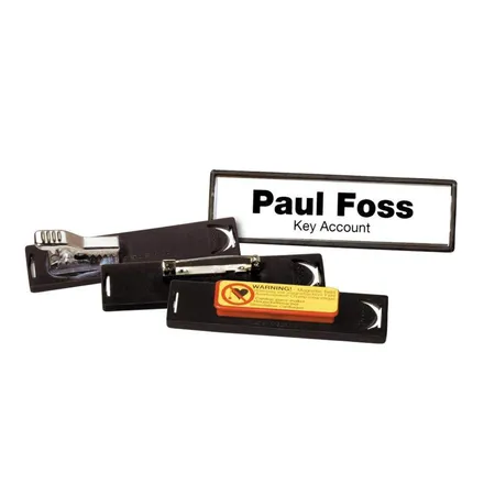 Durable 813201 Namensschild Clip Card mit Magnet, 17 x 67 mm, schwarz