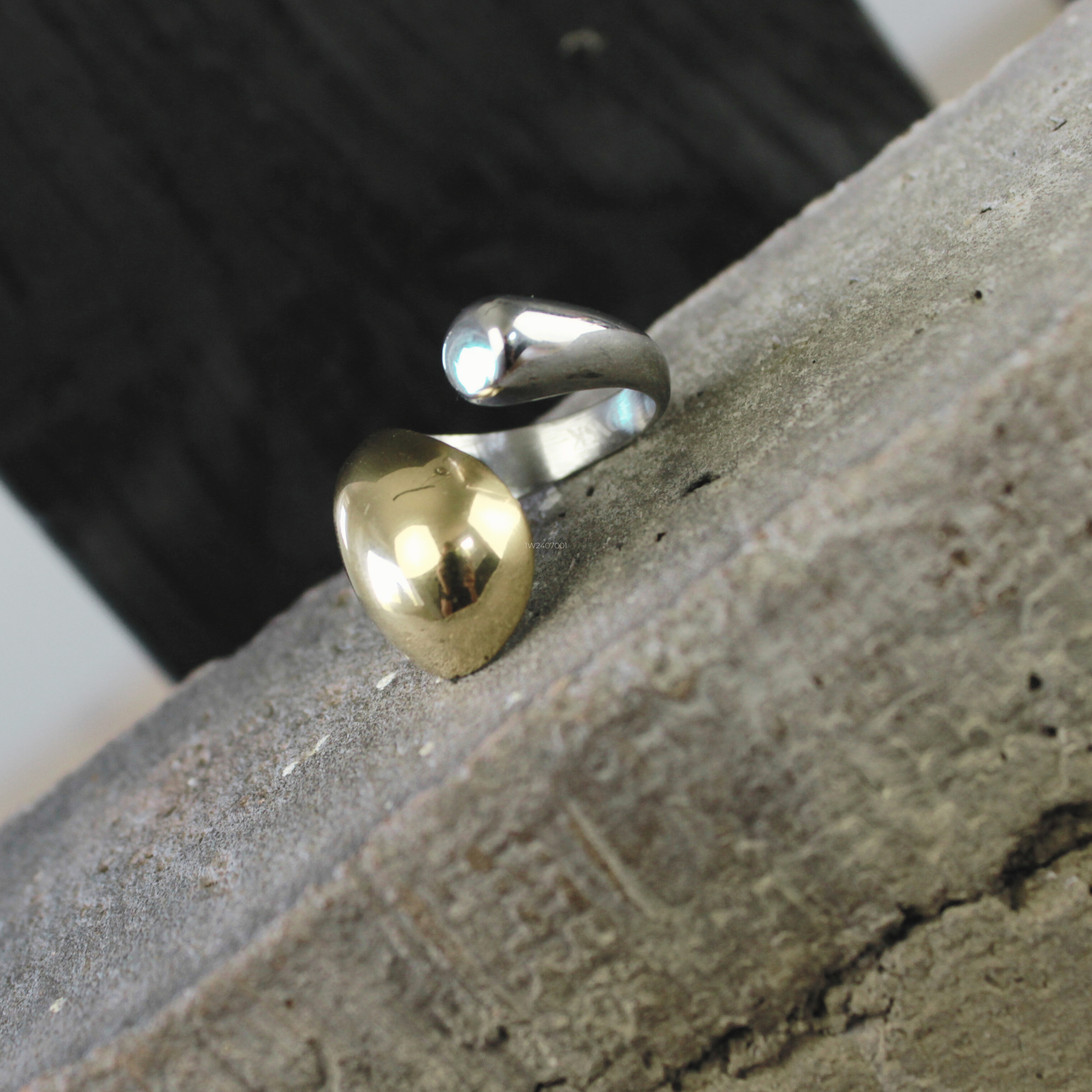 Dansk Copenhagen  2 Tone Ball ring, vandfast - forgyldt