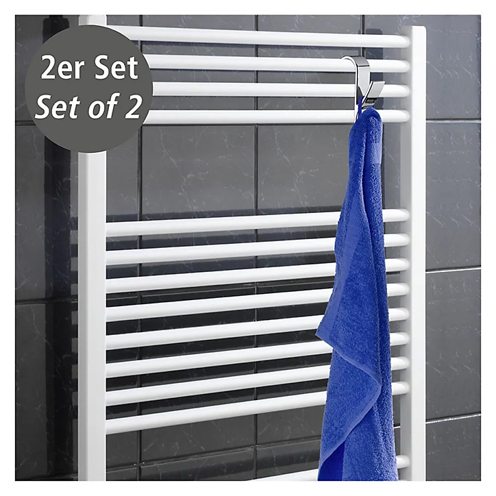 Crochets pour radiateur sèche-serviettes Wenko chromé, 2 pièces