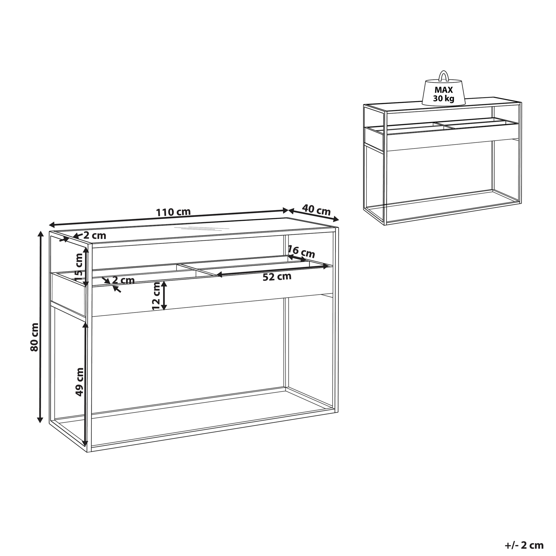 Beliani - WACO - Consoletafel - Zwart - Metaal