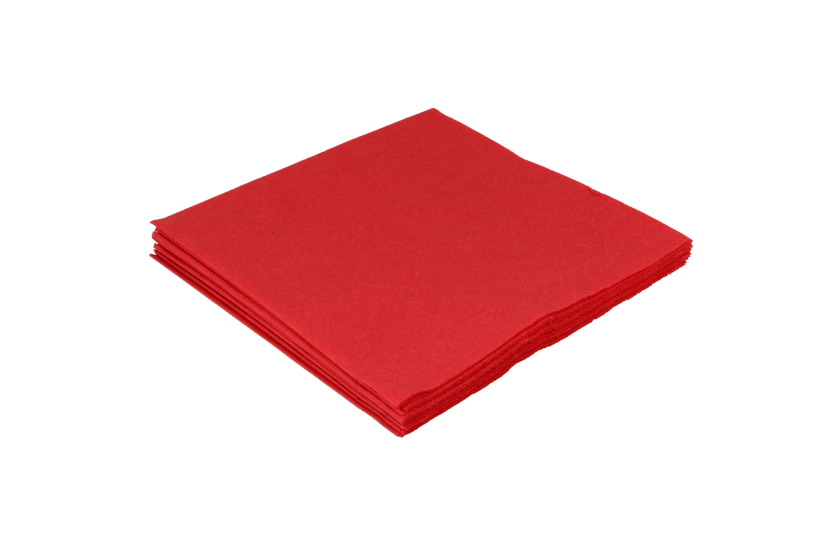 Servet 2 laags 1/4 vouw 33x33cm papier rood