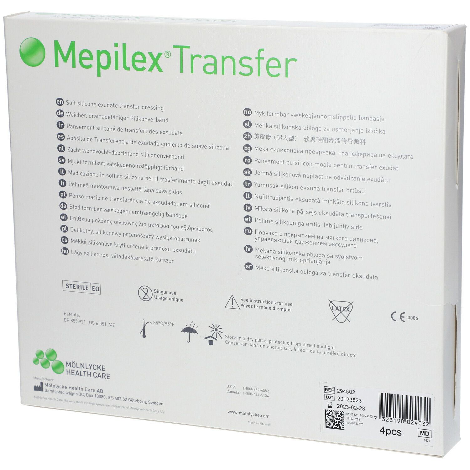 Mepilex® Transfer Schaumverband 20x50 cm steril