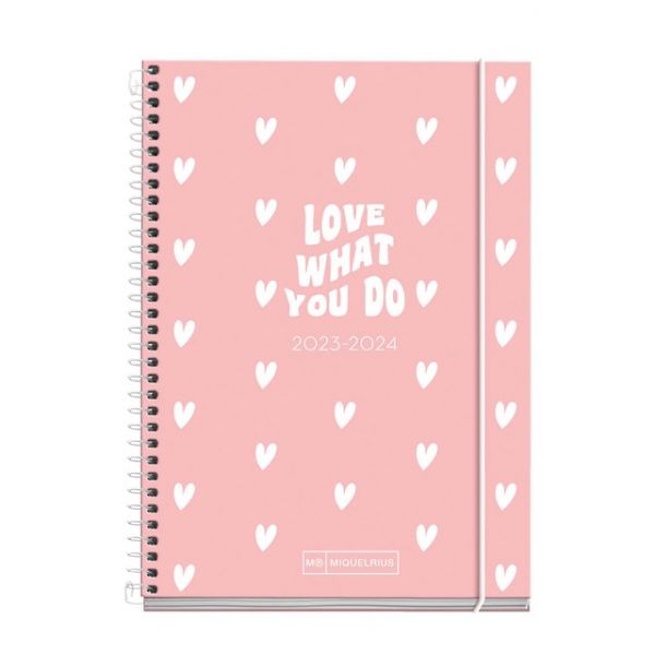 Miquelrius Agenda Escolar 2023-2024 Activa Diária Design Castelhano 11 7x17 4 cm Rosa