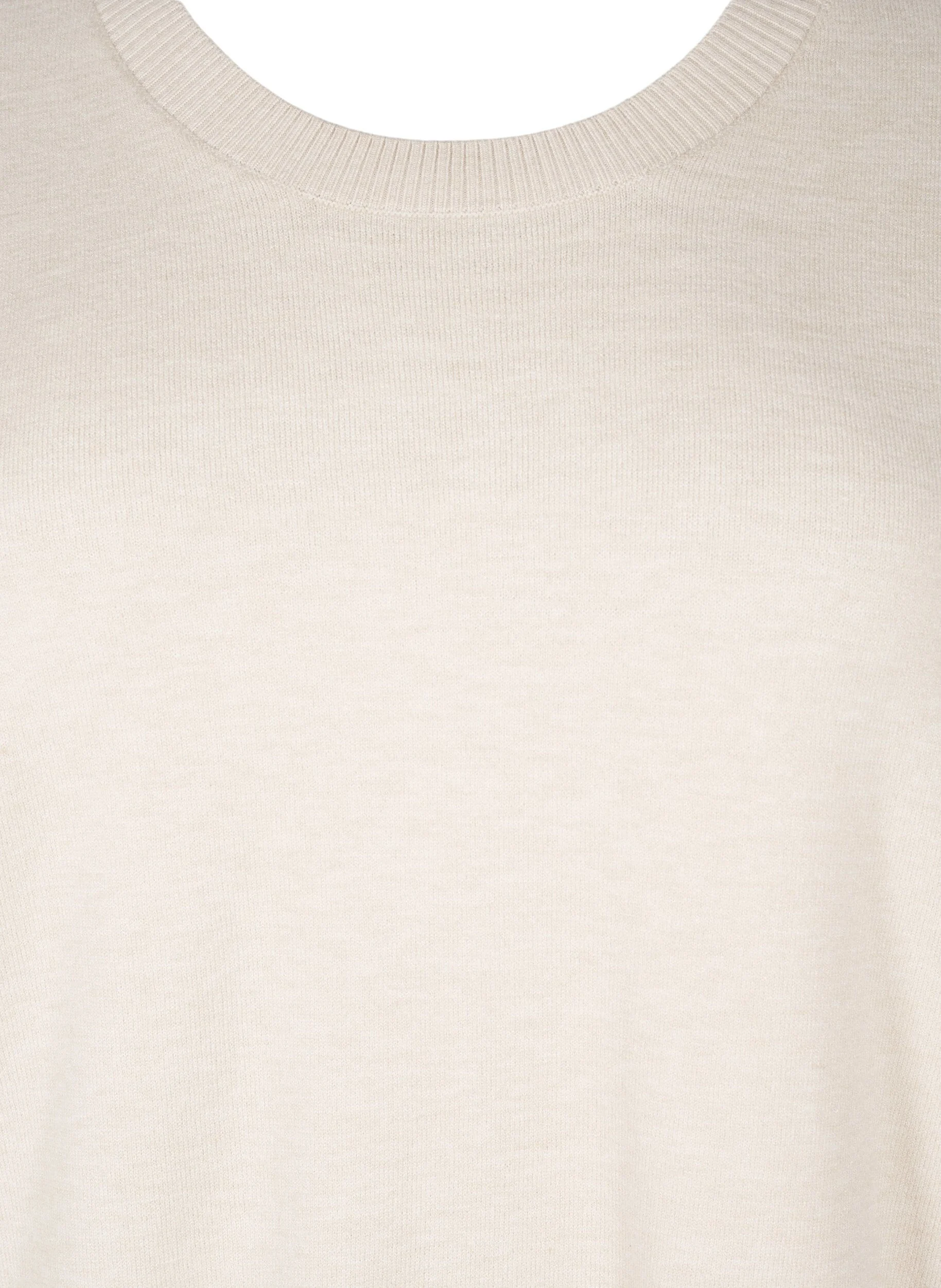 FLASH - Strikbluse med rund hals