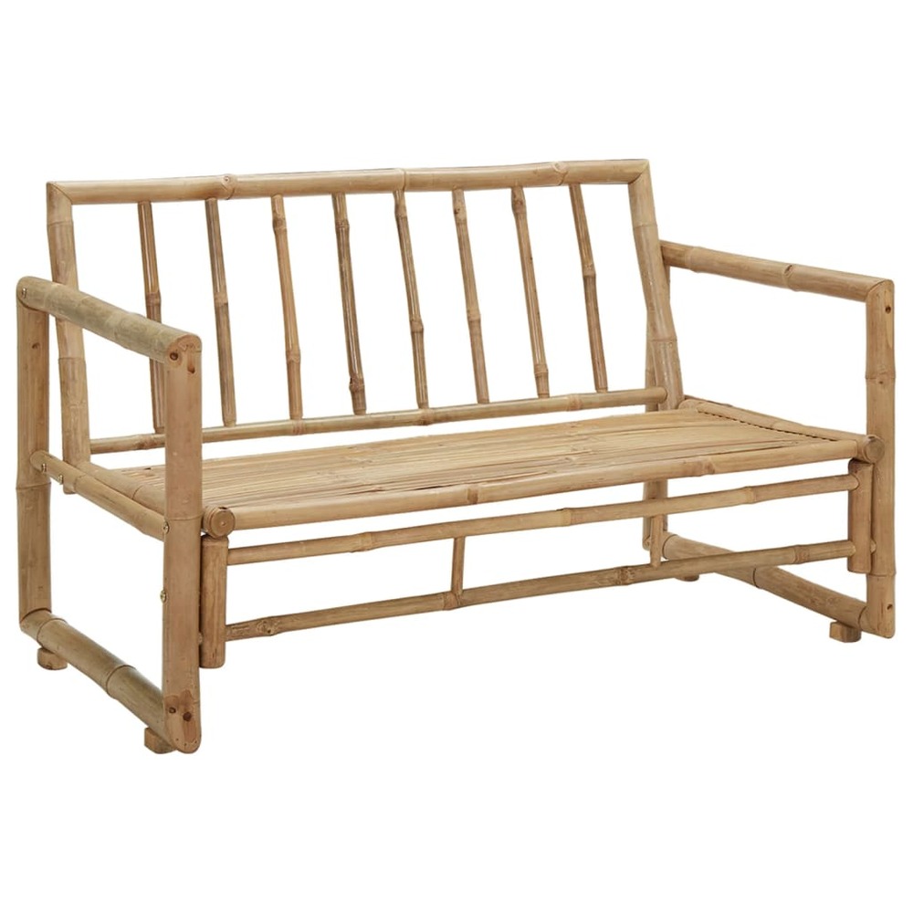 Canapé de jardin à 2 places avec coussins bambou