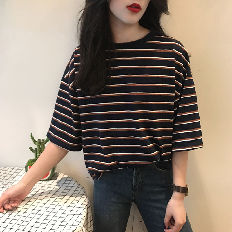 Windflower - Gestreept Boxy T-shirt