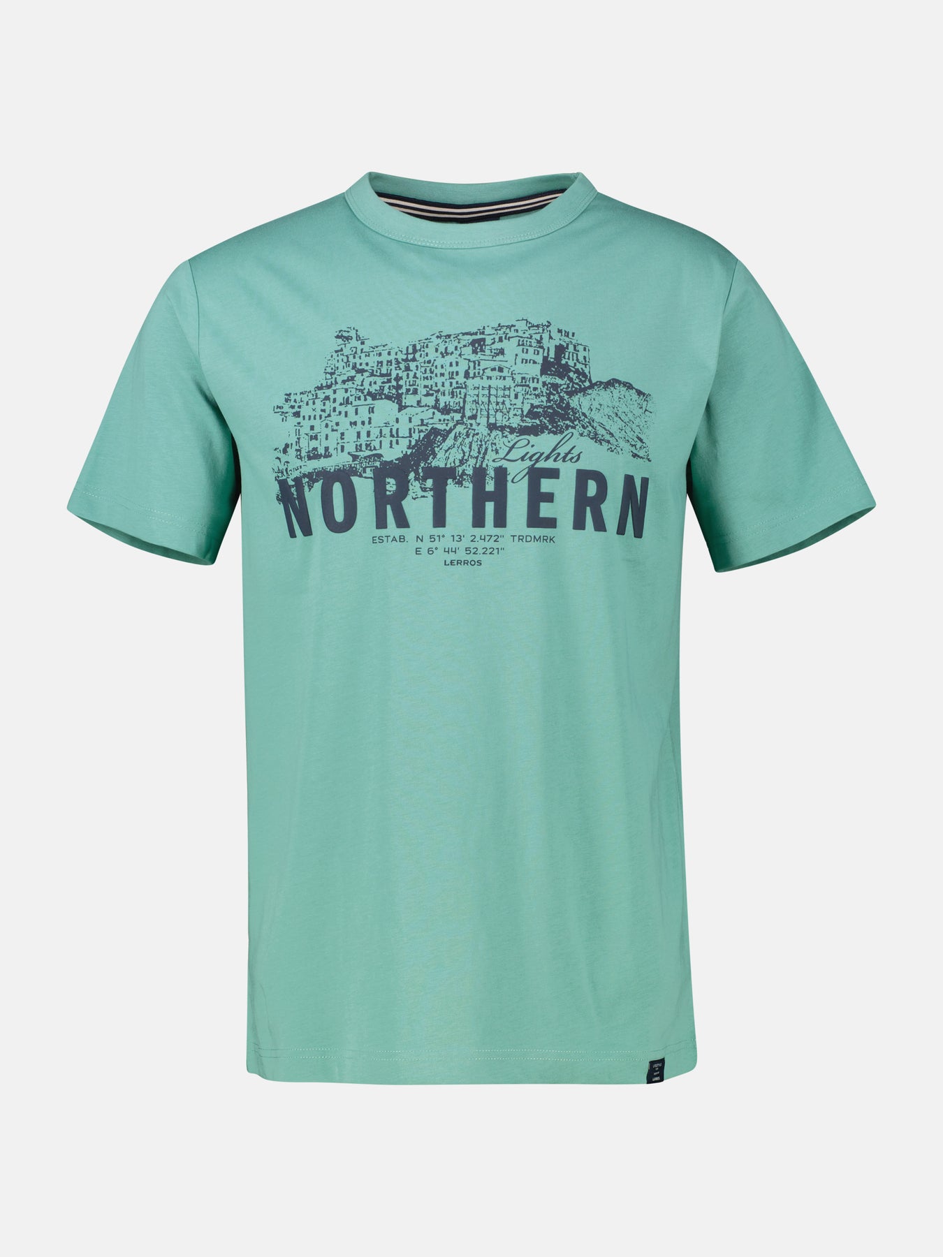 Unifarbenes T-Shirt mit Brustprint