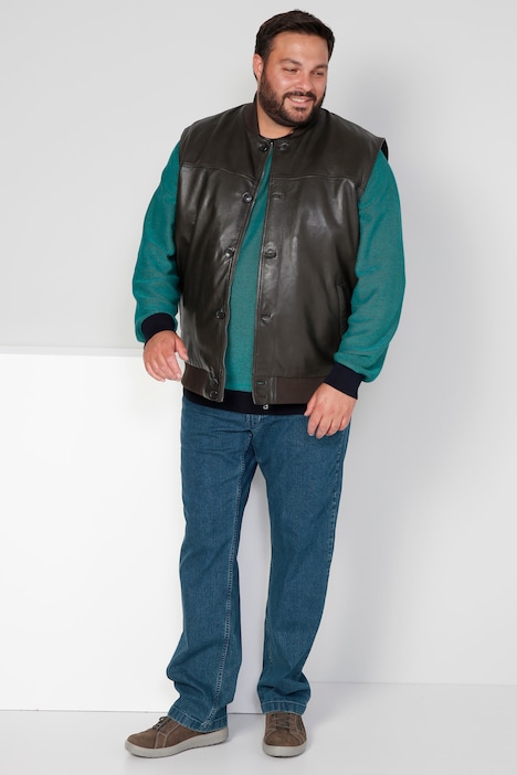 Boston Park Leder-Weste, Bauchfit, echtes Leder, bis 82