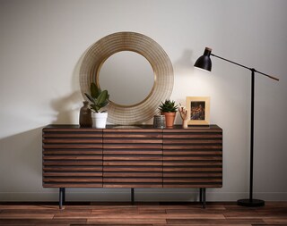 Kave Home Sideboard KESIA 162 x 74 cm Grau/ Nussbaum