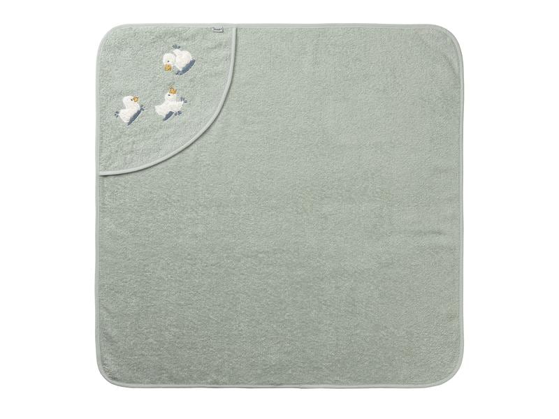 Sterntaler Baby-Kapuzentuch Edda 80 x 80 cm Kapuzenbadetuch mit Entchen als Applikation