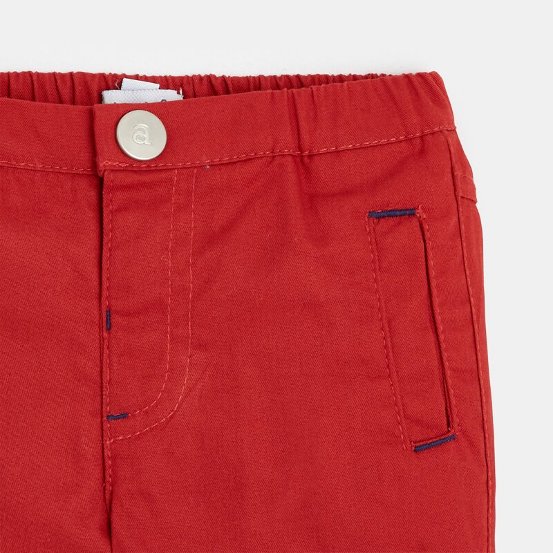 Bermuda en toile armurée bébé garçon rouge Absorba Rouge