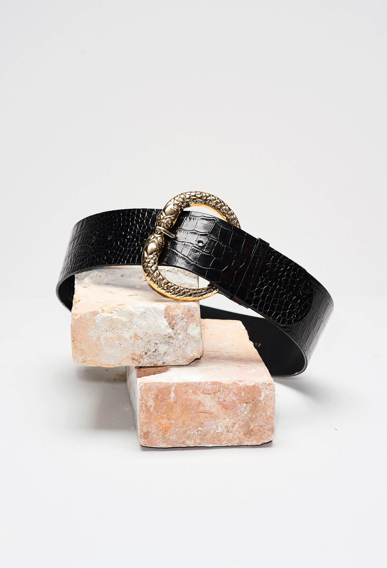 Ceinture boucle cuir noir