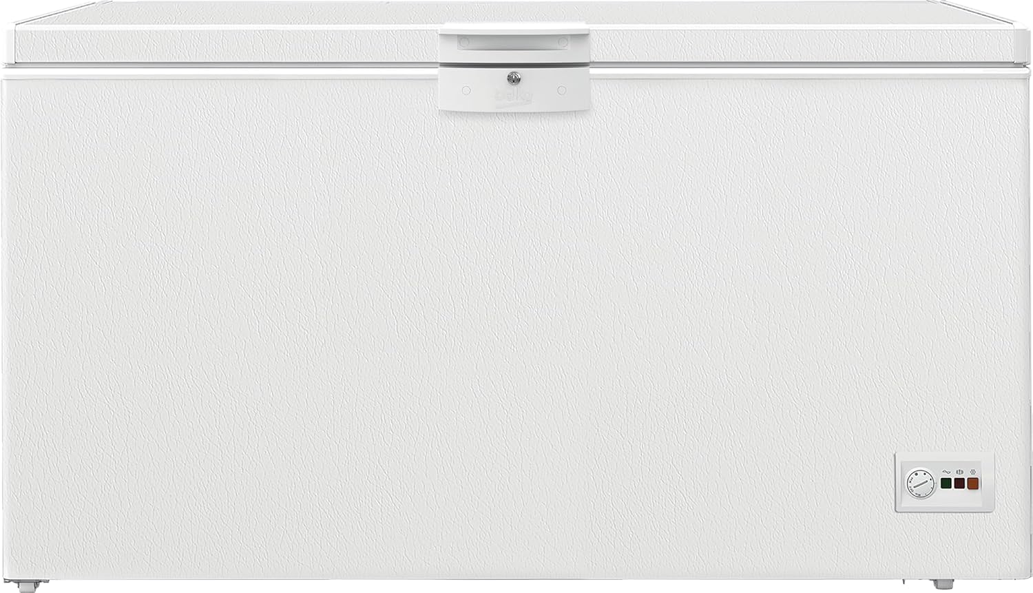 Beko HSM46740 Gefriertruhe groß, 451 l Nutzvolumen, 3 Gefrierkörbe, Temperaturalarm, abschließbar, Innenbeleuchtung, 36 db(A), Weiß