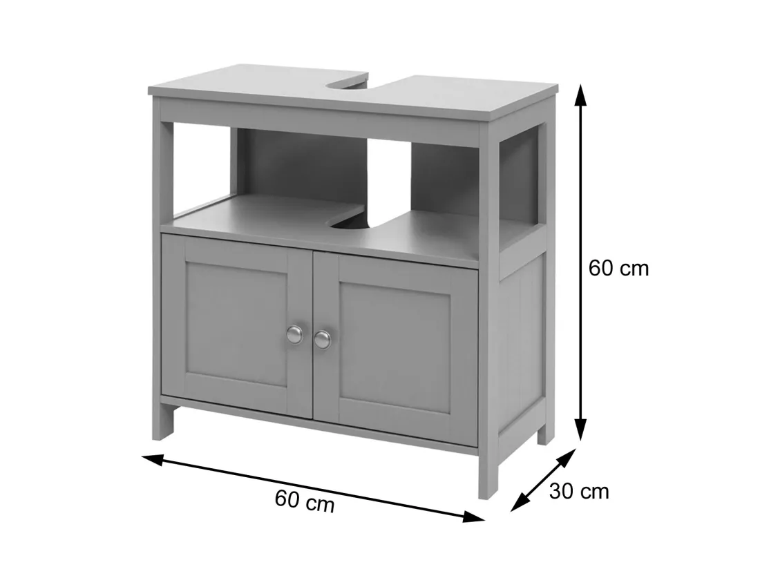 Meuble sous-lavabo MCW-B63, blanc