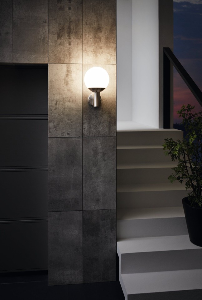 EGLO - Nisia-Z udendørs væglampe rustfrit stål og hvid - RGB + TW - Zigbee, Bluetooth