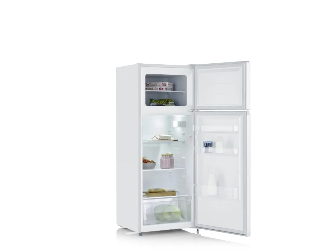 SEVERIN DT 8760 - Køleskab/fryser - top-fryser - bredde: 54.2 cm - dybde: 55 cm - højde: 143.4 cm - 206 liter - Klasse E - hvid