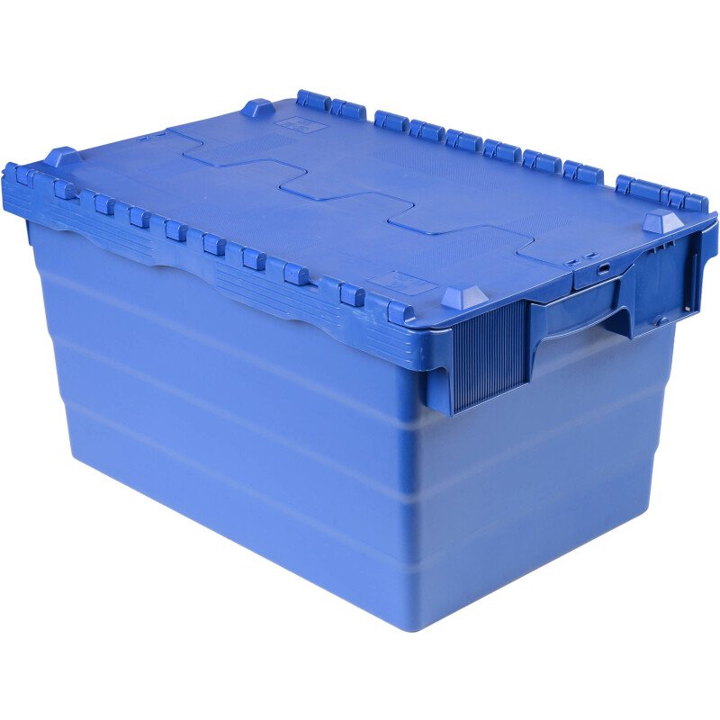Bac de stockage navette avec couvercle en plastique bleu