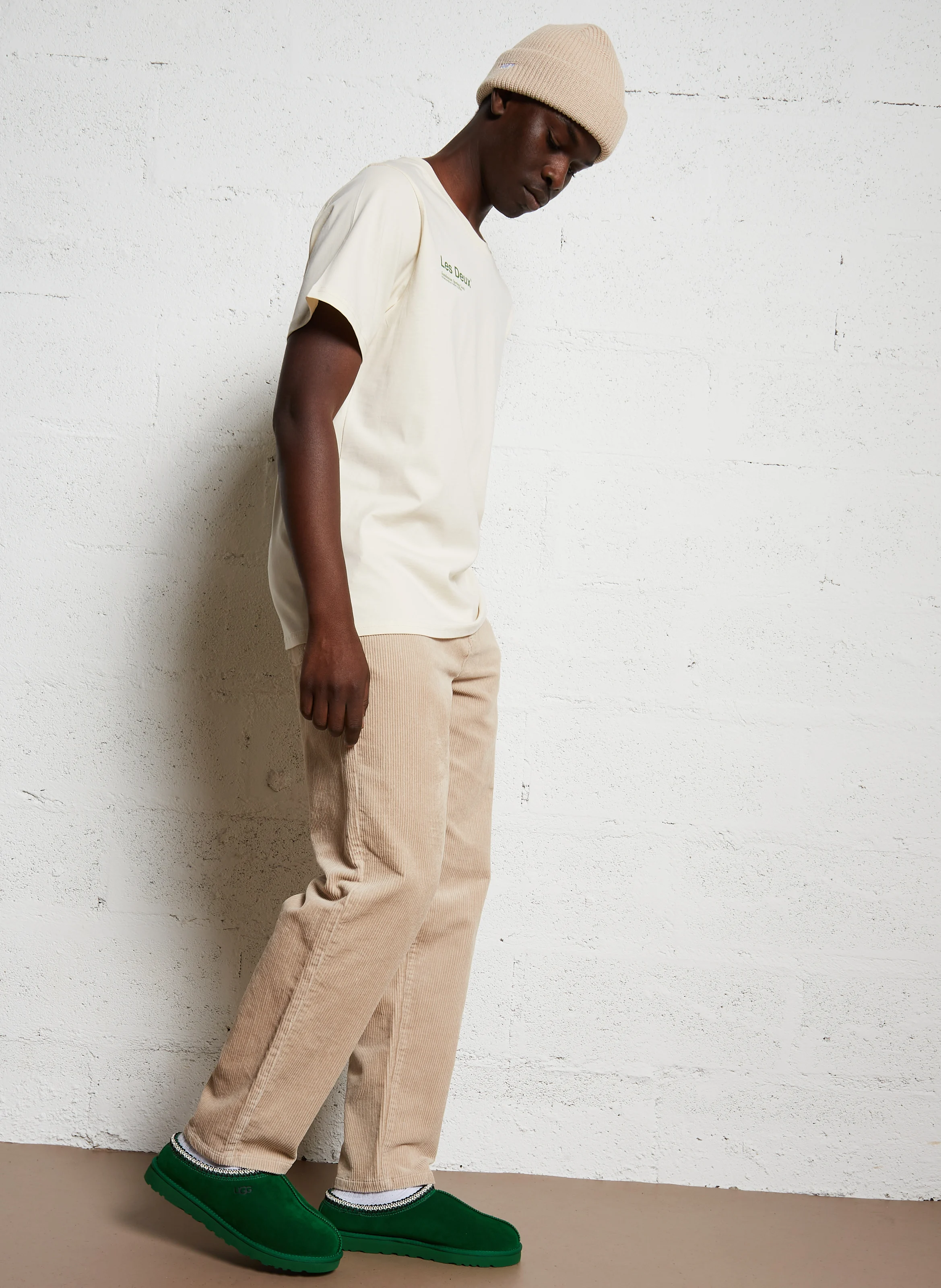 BRODY - Tee-shirt droit en coton sérigraphié | Beige