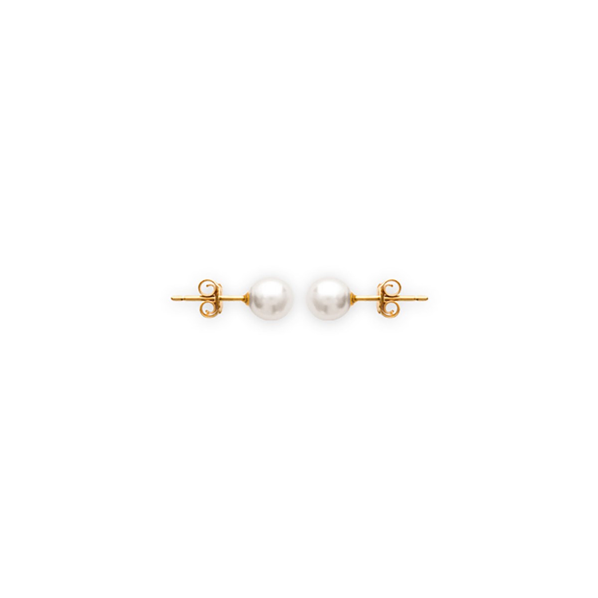 Boucles d'oreilles Brillaxis perles plaqué or 6mm
