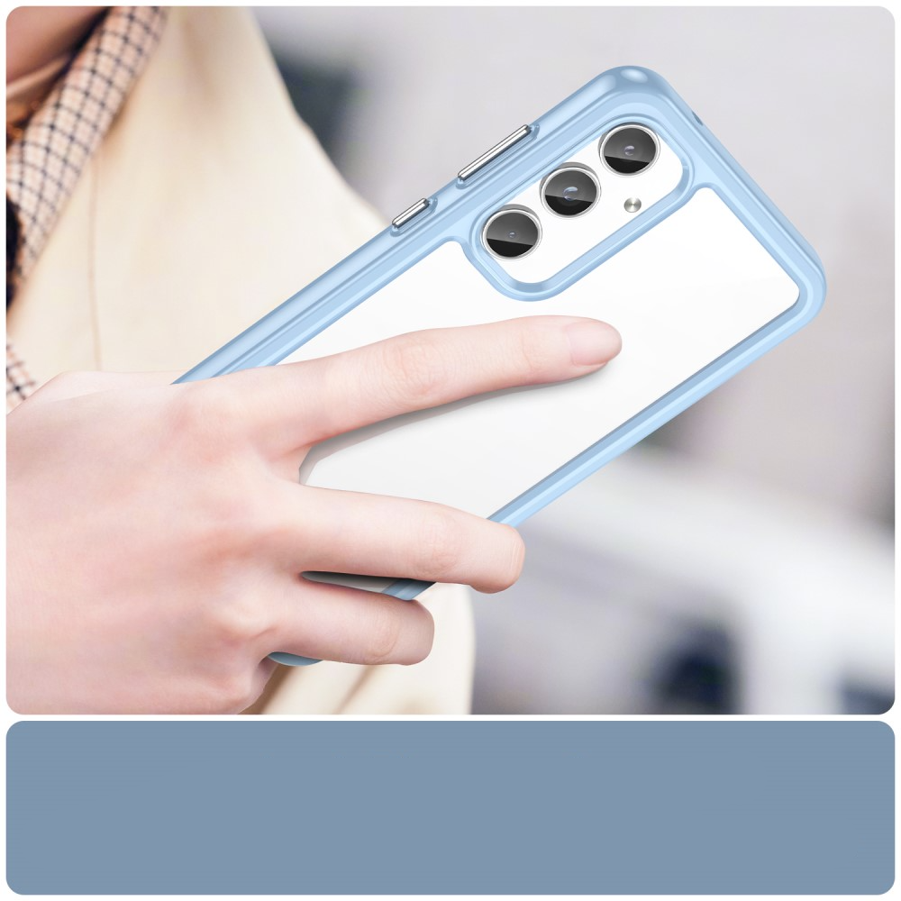 Samsung Galaxy A55 Hybrid Hülle TPU Bumper Acryl Rückseite - Transparent / Blau